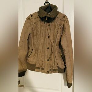Stylish Women's Tan and Olive Utility Jacket